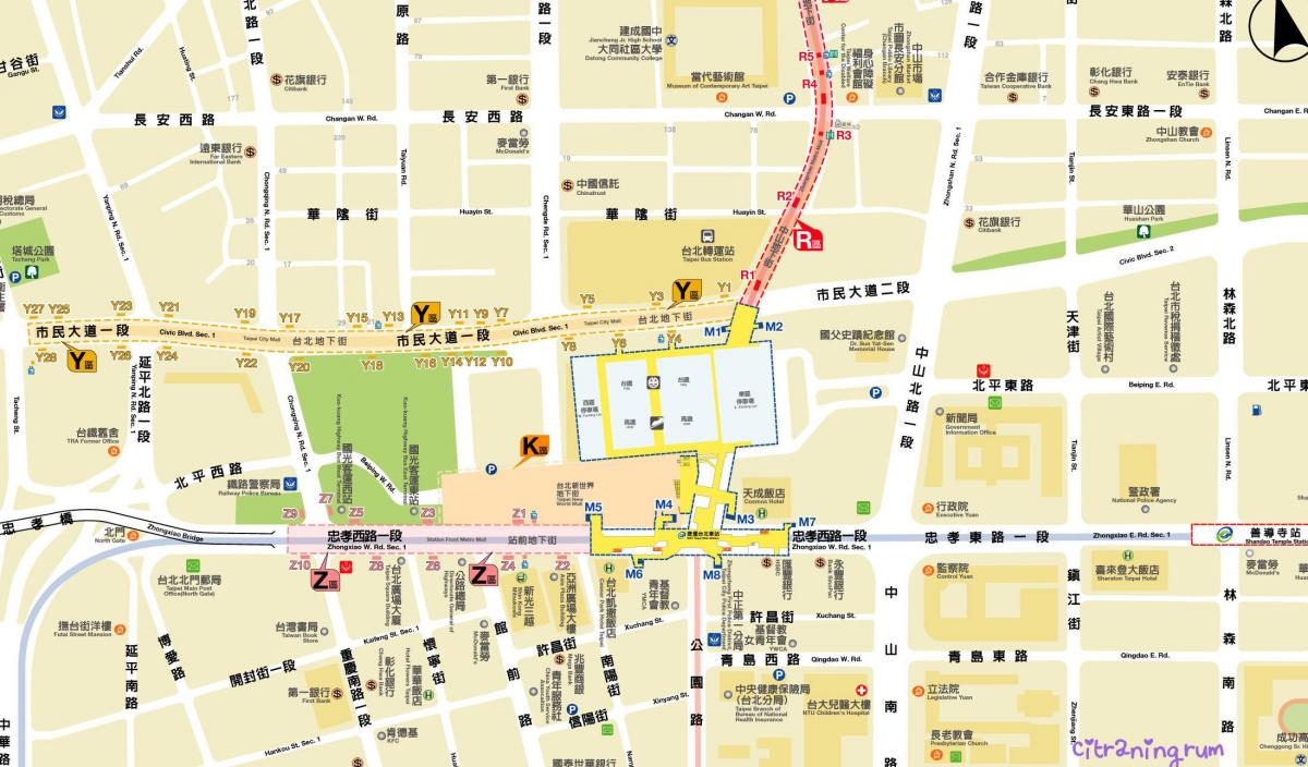 نقشه شهر تایپه مرکز