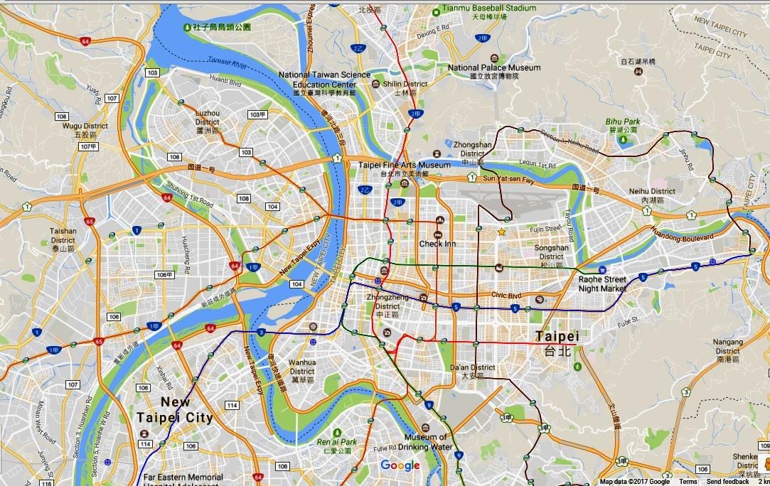 تایپه دوچرخه سواری map