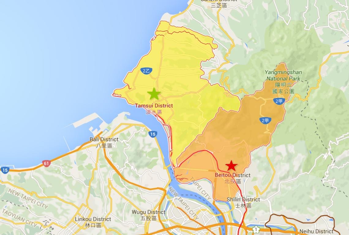 نقشه tamsui