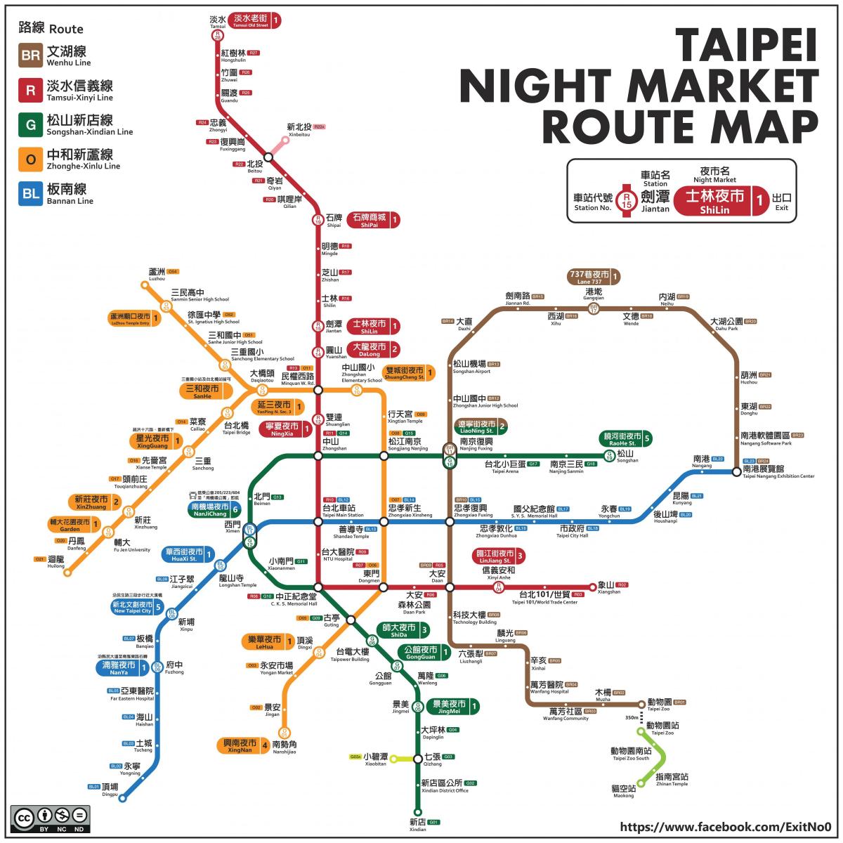 نقشه تایپه شب بازار